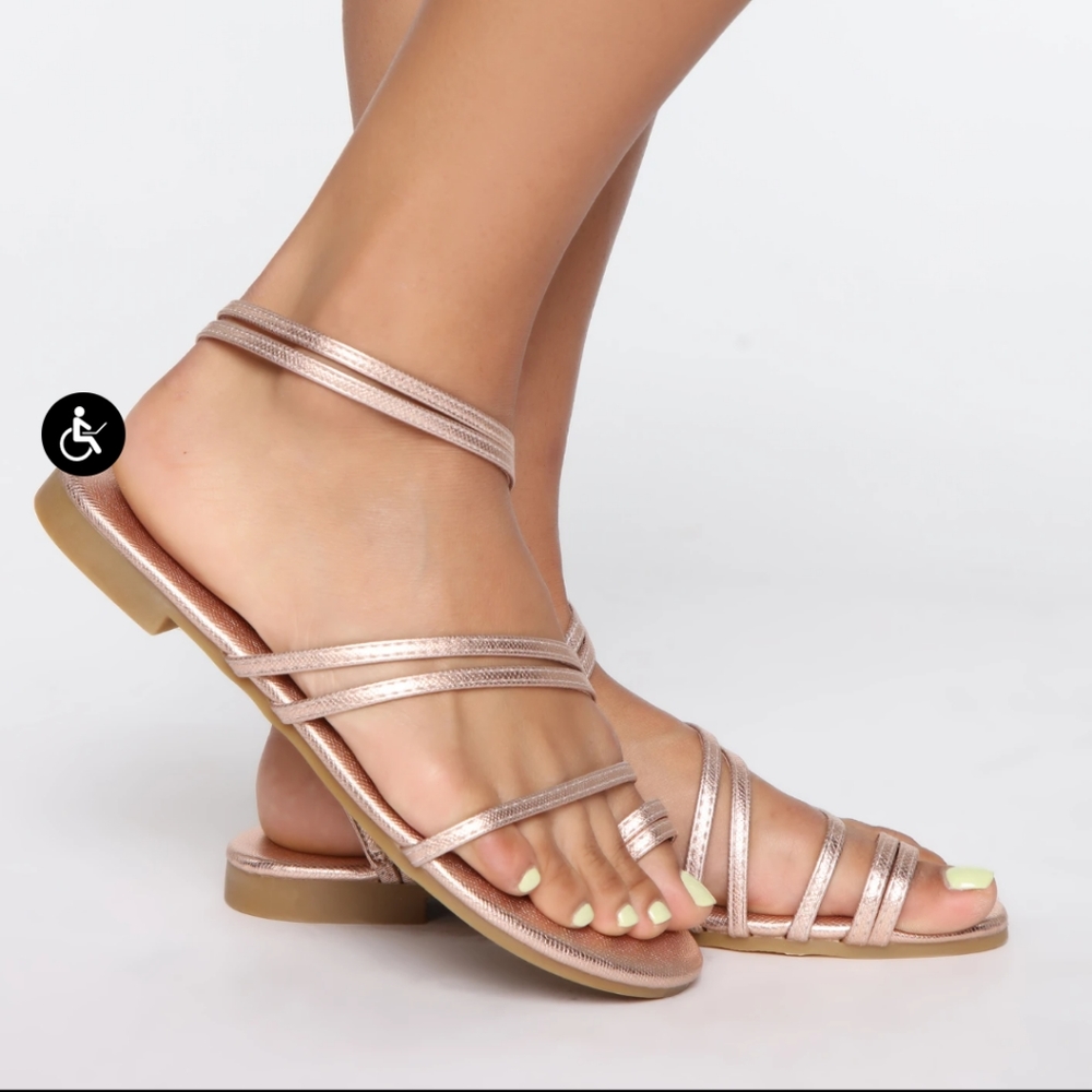 Rose Gold Sandal Fashion Nova NWT
